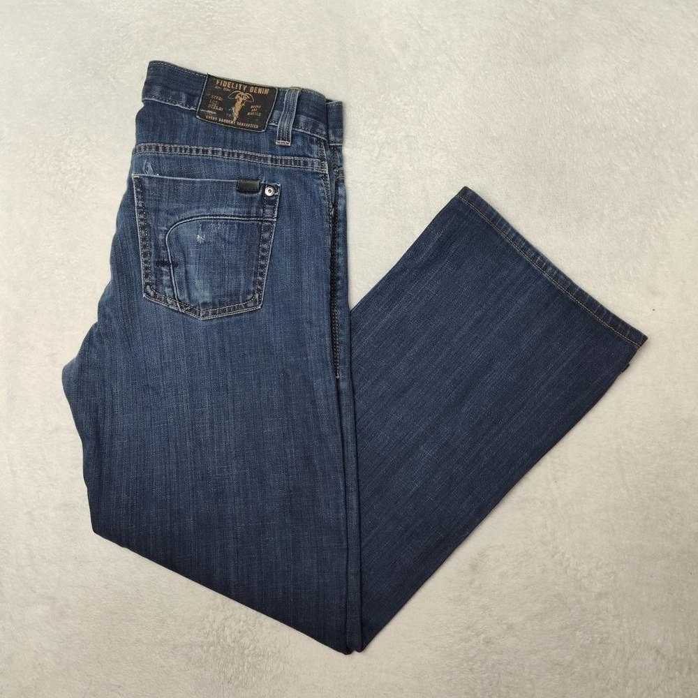 Fidelity Denim Jeans Mens 34x30 Blue Camino Straight Stretch 5-Pocket Dark USA
